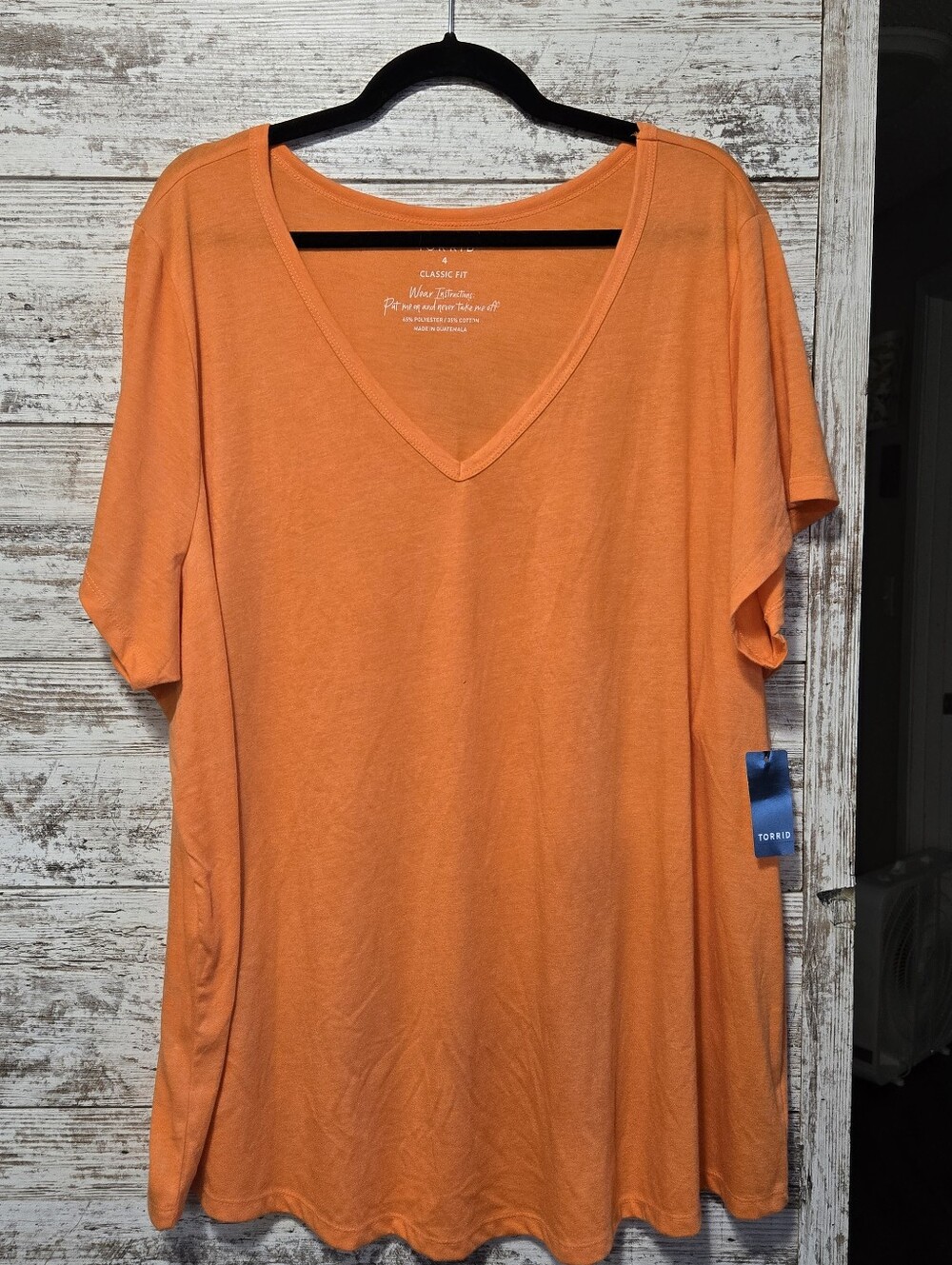 🍒💲soldTorrid Neon Orange Classic Fit V-Neck Tee